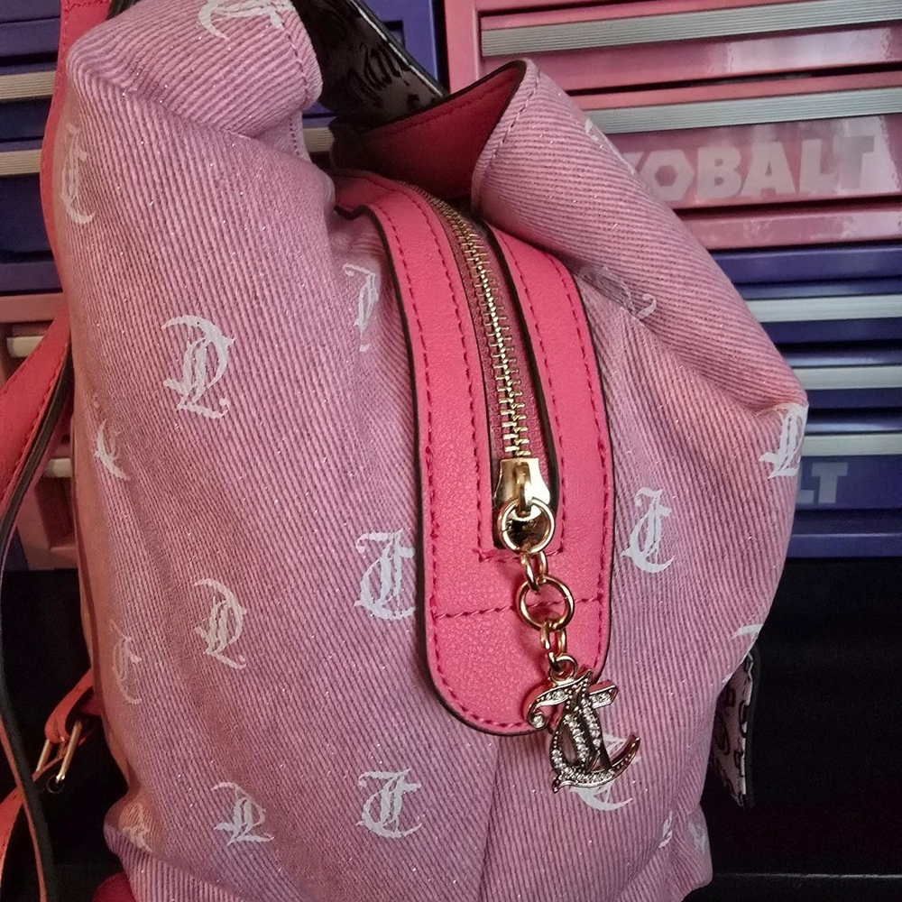 🎒NWT Juicy Couture Pink Backpack with Logo - Picture 2 of 4